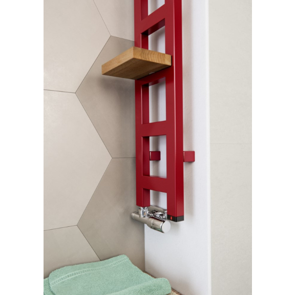 TERMA Easy One Vertikaler Heizkörper 1280x200 RAL3003 mit Ablage - Detail